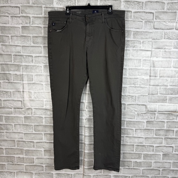 AG Adriano Goldschmied The Everett Slim Straight Charcoal Gray Pants Men 38 x 32 - Picture 1 of 10